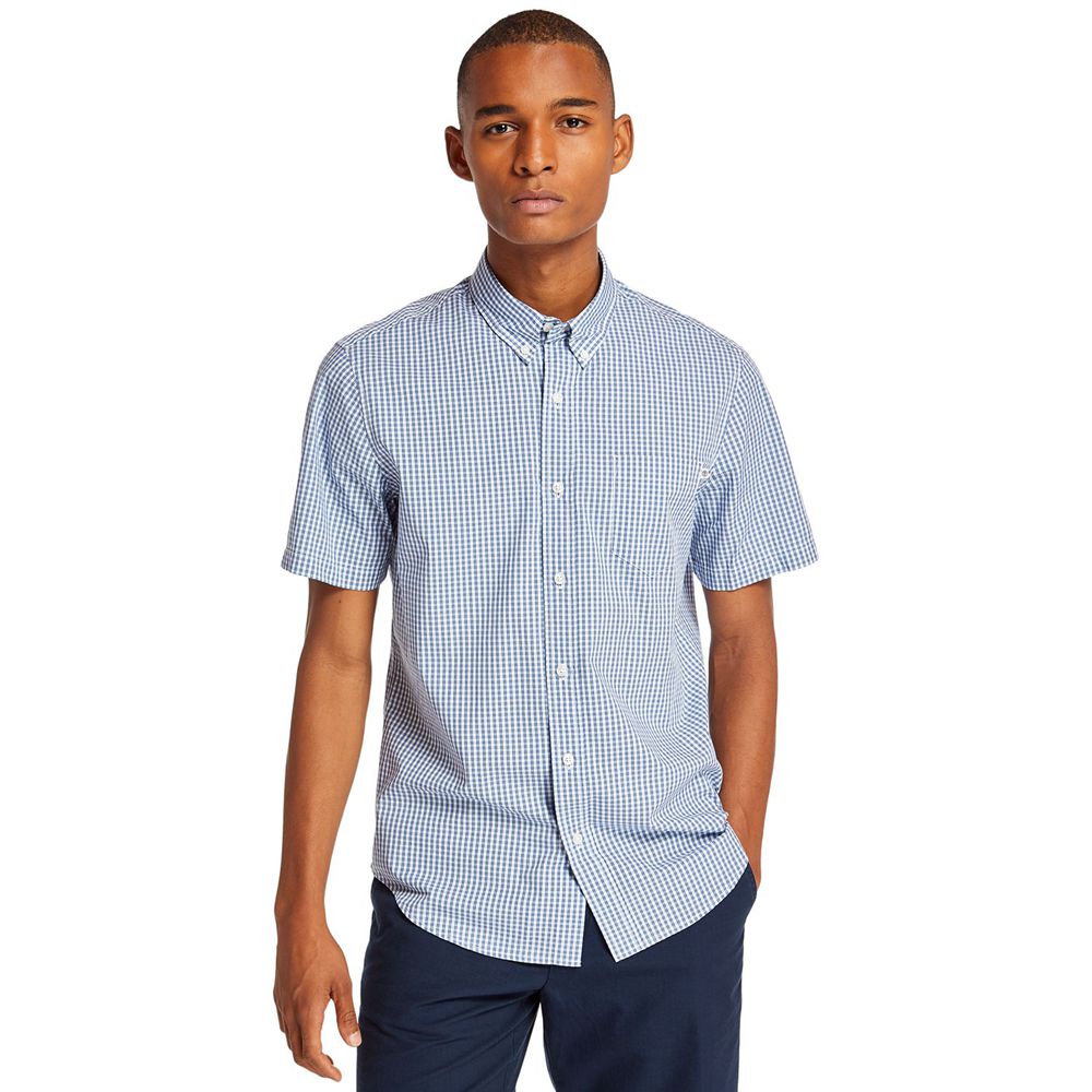 Camisa Masculino - Timberland Short-Sleeve Saco River Stretch - XSTWA0961 - Azuis